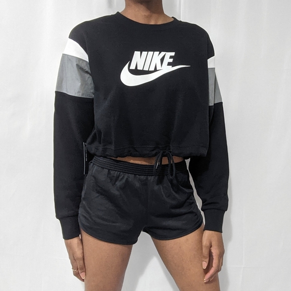 Nike Tops - Nike Sportswear Colorblock Logo Cropped Sweatshirt